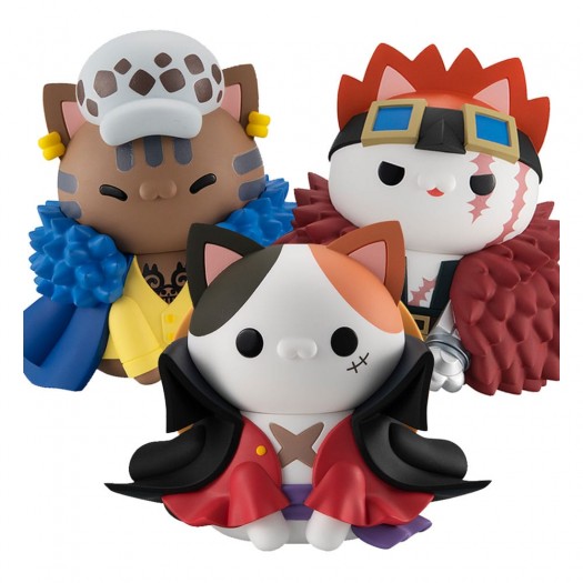 One Piece - MEGA CAT PROJECT Meowssive Nyanpiece Nyan! Monkey D. Luffy & Trafalgar Law & Eustass Kid 10cm (EU 1)