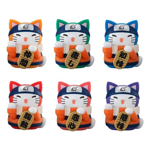 Naruto Shippuuden - MEGA CAT PROJECT Nyaruto! Fortune Cats Colorful Ver. BOX 6 pezzi Random 6,5cm (EU)